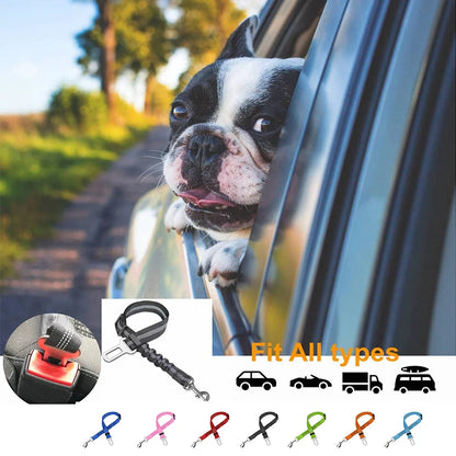 Dog Car Seat Belt, Adjustable Elastic Safety Leash for Car Travel