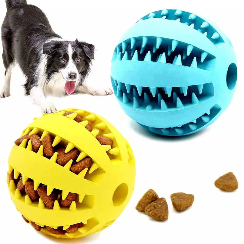 Extra-Durable 5cm Rubber Pet Ball – Chew Toy with Treat Slot, Elastic Interactive Pet Toy