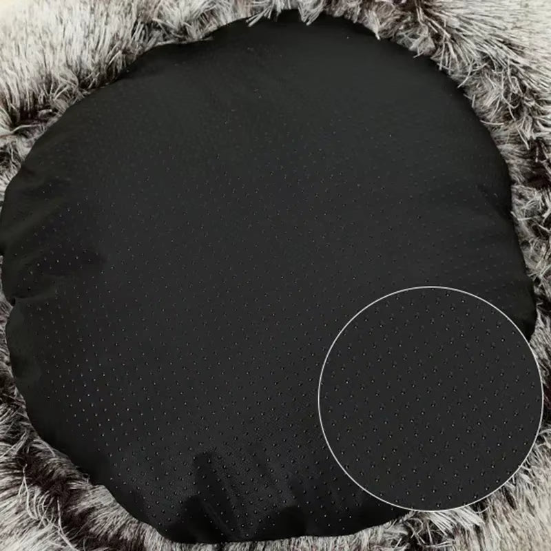 Covered Plush Pet Bed – Warm Round Nest Cave for Small Dogs & Cats