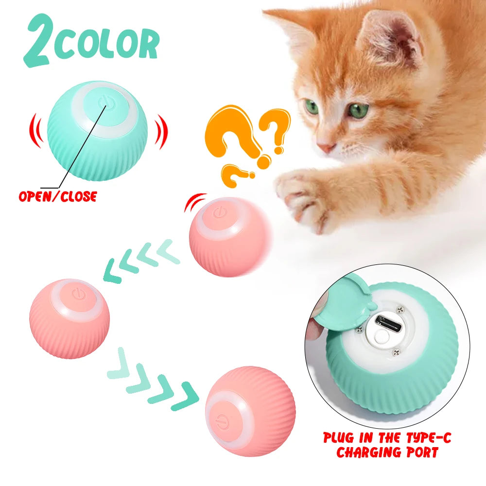 Smart Automatic Rolling Cat Toy – Interactive Self-Moving Ball for Indoor Cats