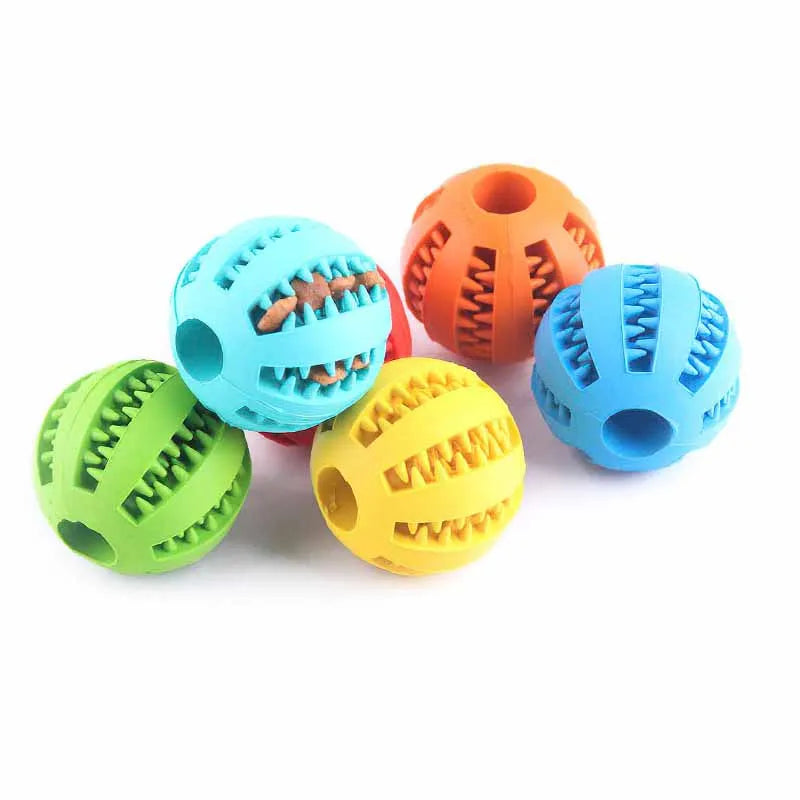 Extra-Durable 5cm Rubber Pet Ball – Chew Toy with Treat Slot, Elastic Interactive Pet Toy